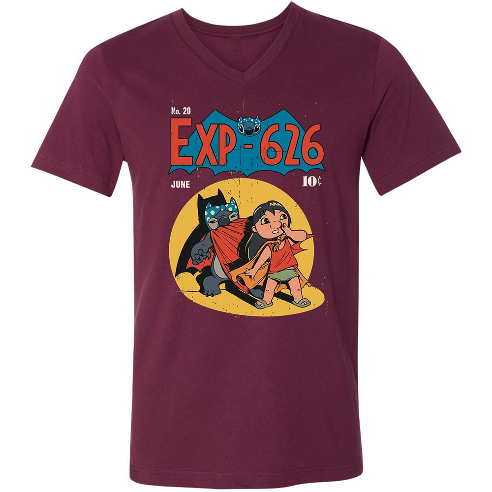 Unisex V-Neck T-Shirt - 37SG9NX4 - Maroon - 6