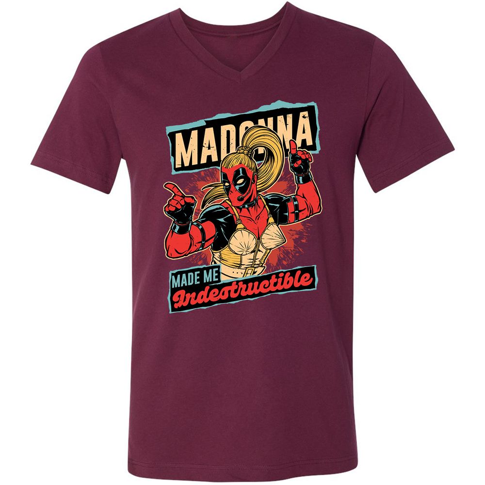 Unisex V-Neck T-Shirt - 56MZ2KV2 - Maroon - 6