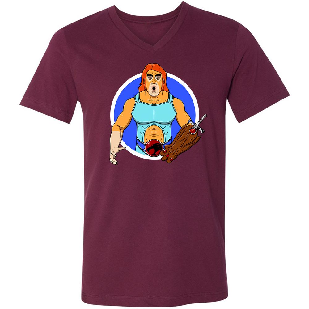 Unisex V-Neck T-Shirt - 44ZHN5FE - Maroon - 6