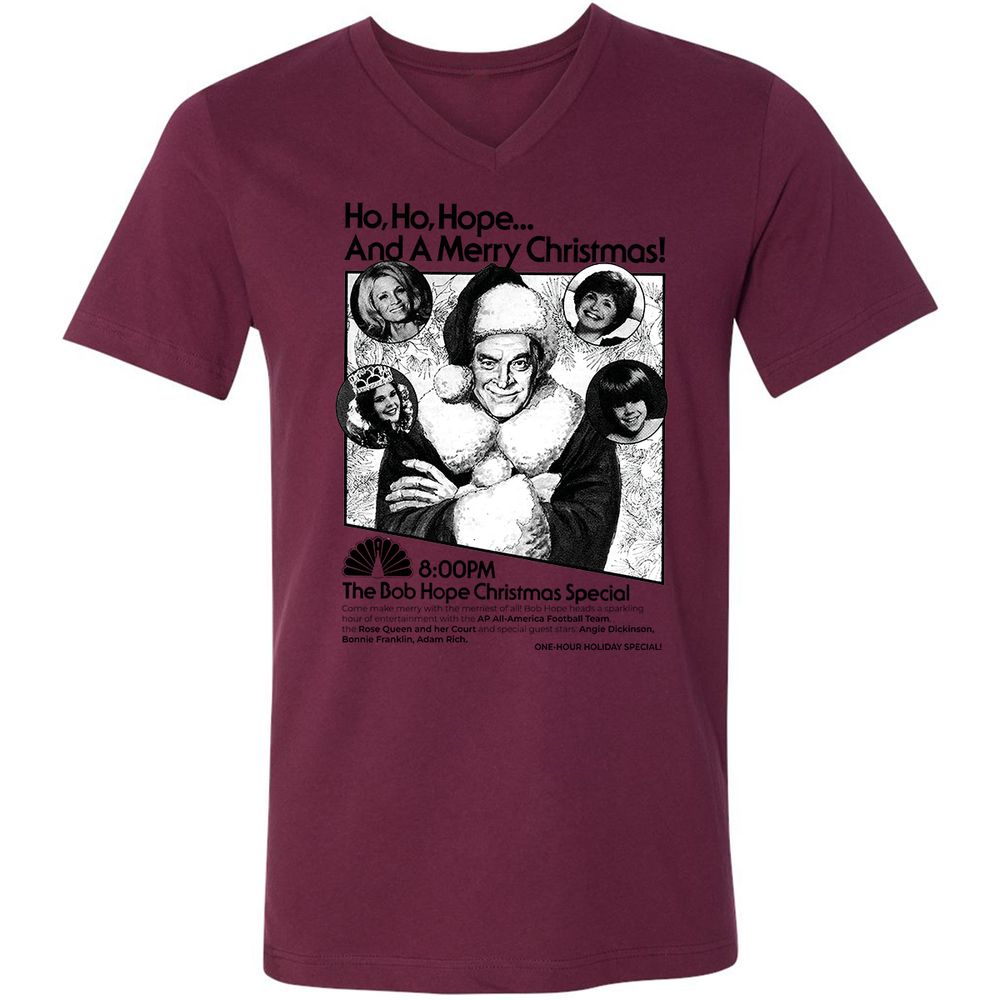 Unisex V-Neck T-Shirt - UJVG6X6C - Maroon - 6