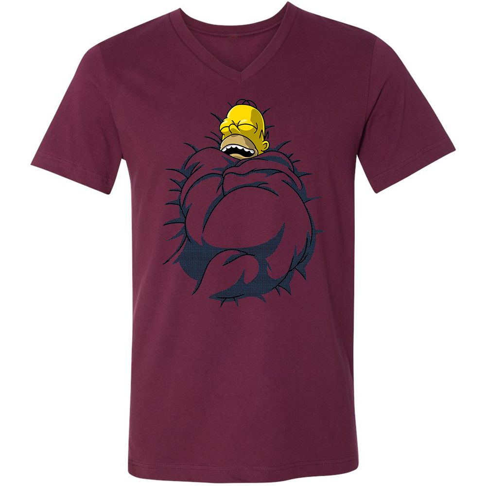 Unisex V-Neck T-Shirt - KXZJJ9PL - Maroon - 6