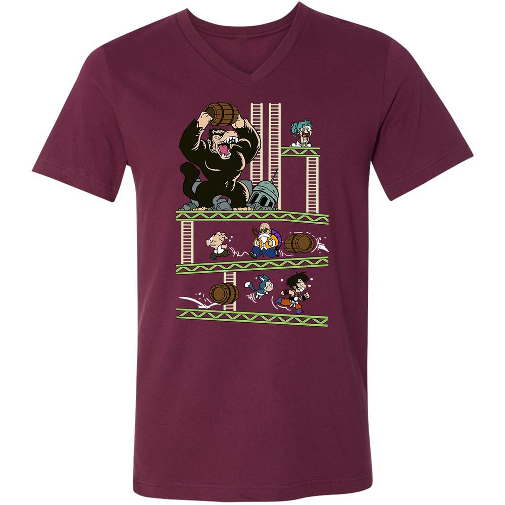 Unisex V-Neck T-Shirt - Z6EZC731 - Maroon - 6
