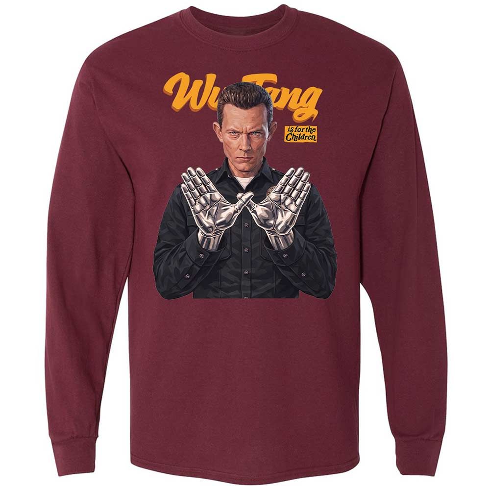 Long Sleeve T-Shirt - Black - Maroon - 6