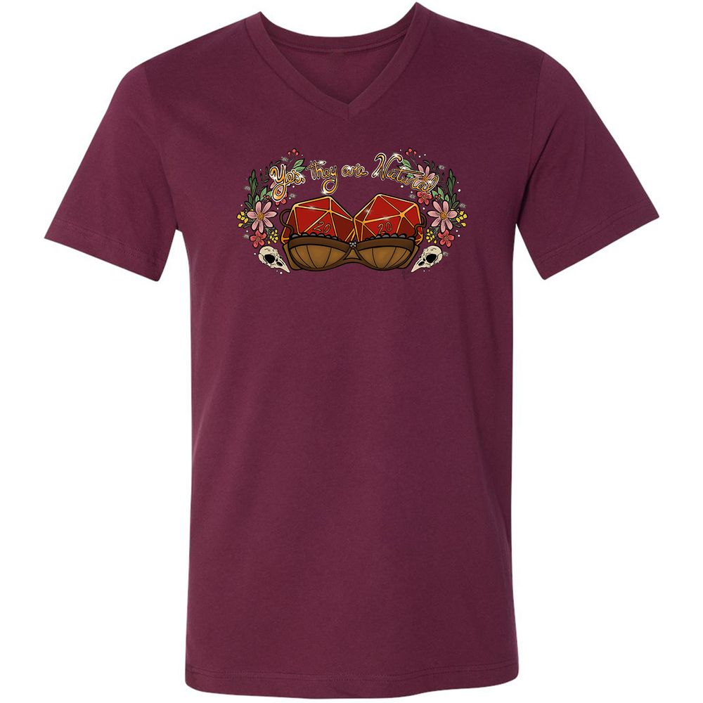 Unisex V-Neck T-Shirt - 11BHZ3AT - Maroon - 6