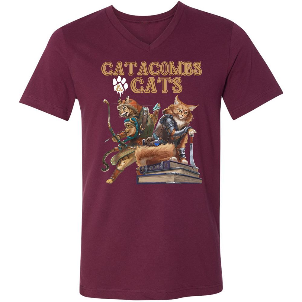 Unisex V-Neck T-Shirt - EU7U3G79 - Maroon - 6