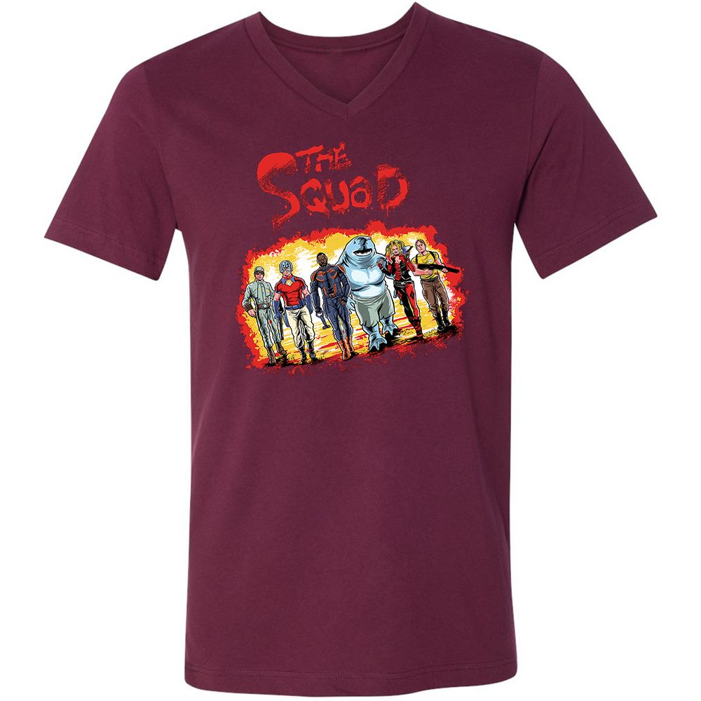 Unisex V-Neck T-Shirt - YGLSYGCN - Maroon - 6