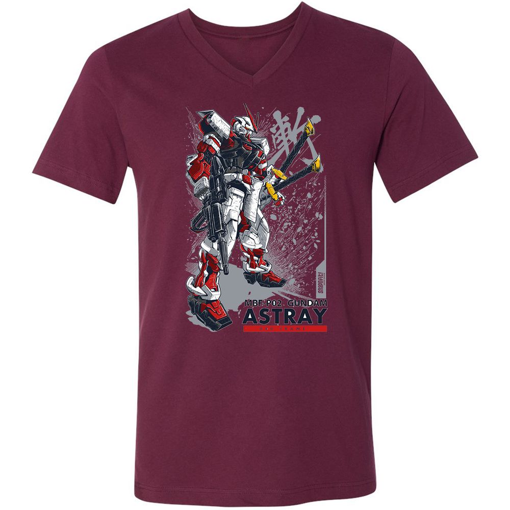 Unisex V-Neck T-Shirt - N2XZRY6U - Maroon - 6