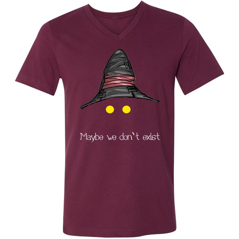 Unisex V-Neck T-Shirt - ECJU2VM9 - Maroon - 6