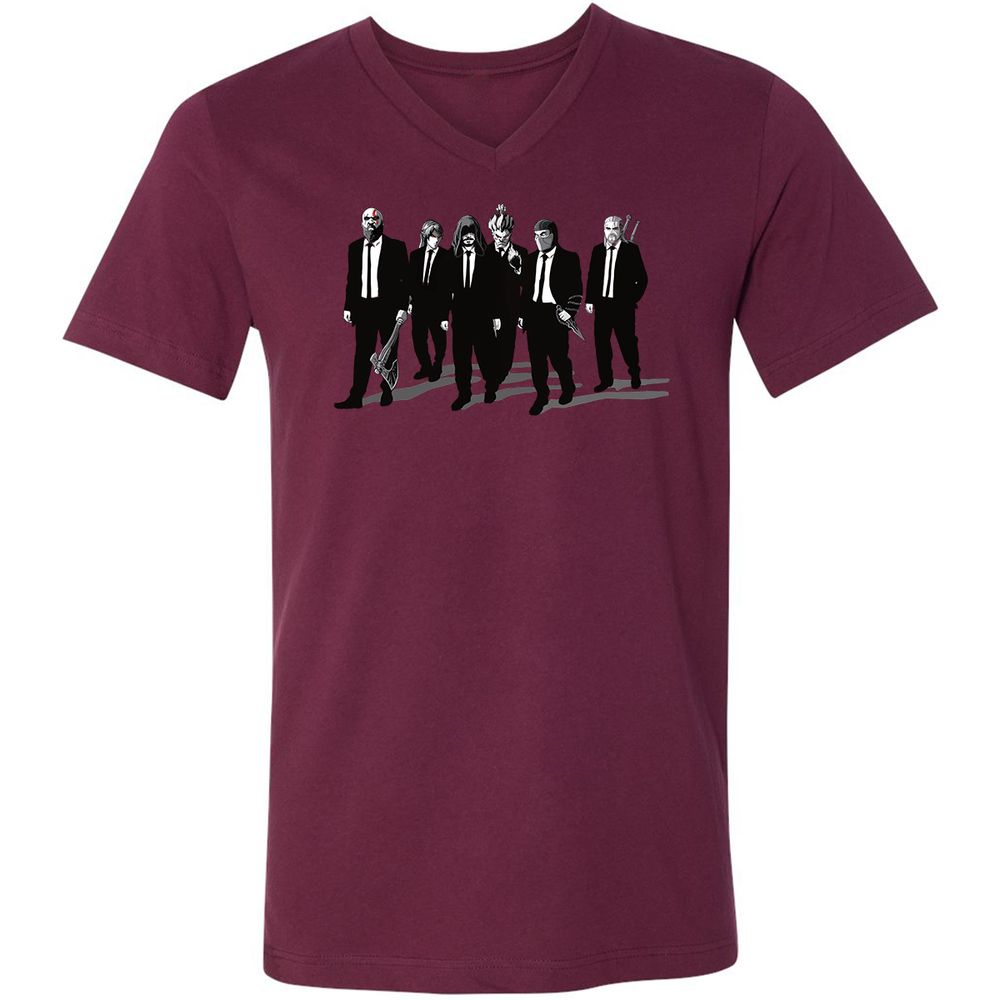 Unisex V-Neck T-Shirt - 3G4MZY2V - Maroon - 6