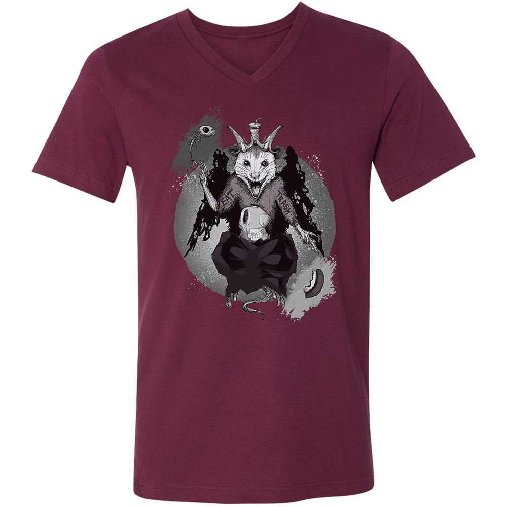 Unisex V-Neck T-Shirt - XSYJXMVR - Maroon - 6