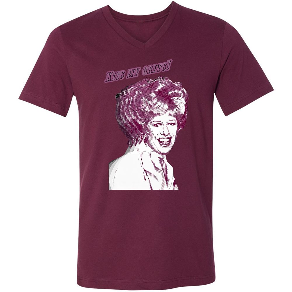 Unisex V-Neck T-Shirt - 4VBJBC7T - Maroon - 6