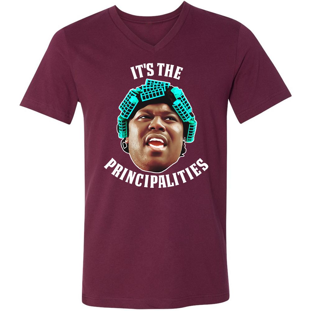 Unisex V-Neck T-Shirt - DE3MM3HX - Maroon - 6