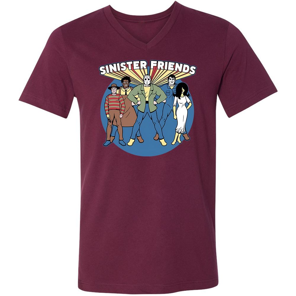 Unisex V-Neck T-Shirt - G5KAX15X - Maroon - 6