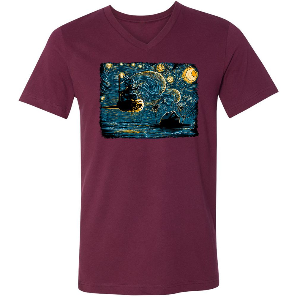 Unisex V-Neck T-Shirt - GSEEQPRU - Maroon - 6