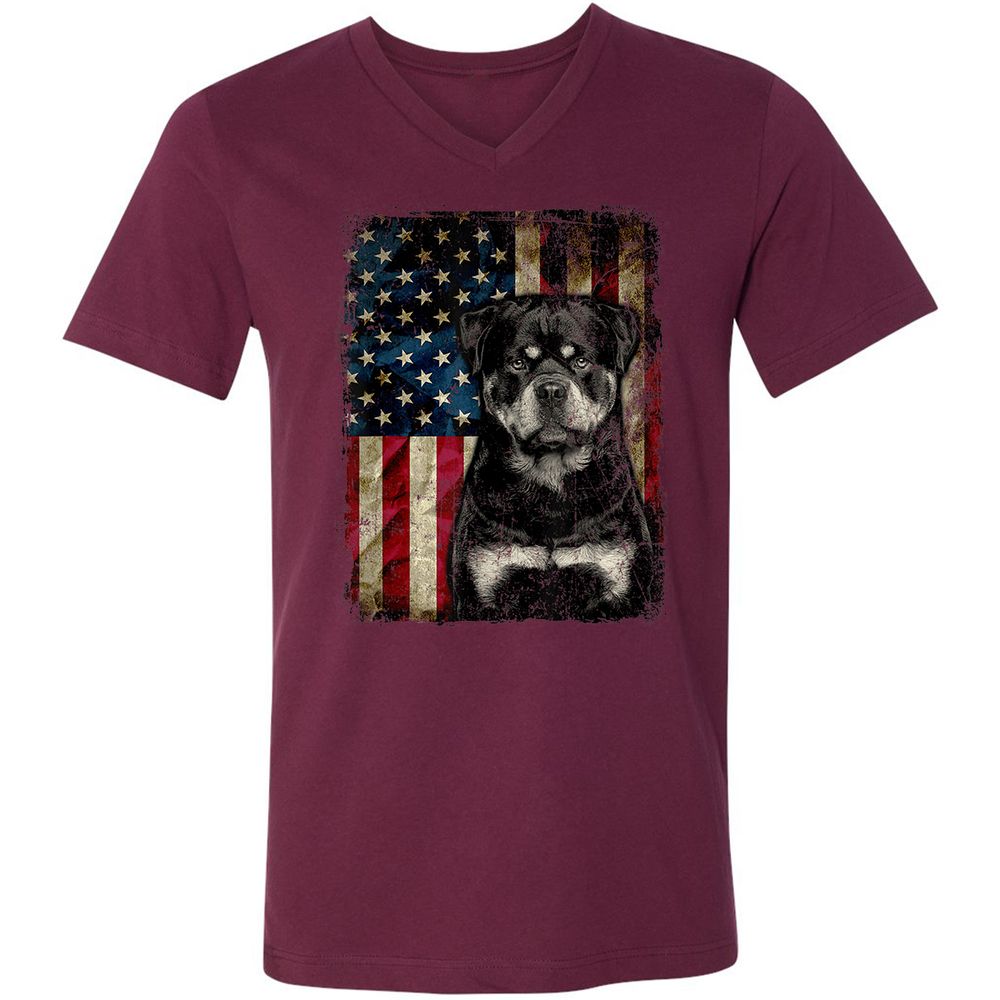 Unisex V-Neck T-Shirt - AXD486L6 - Maroon - 6
