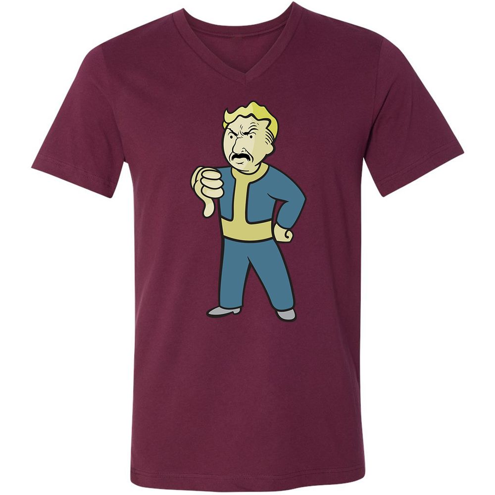 Unisex V-Neck T-Shirt - FAE1TUGU - Maroon - 6