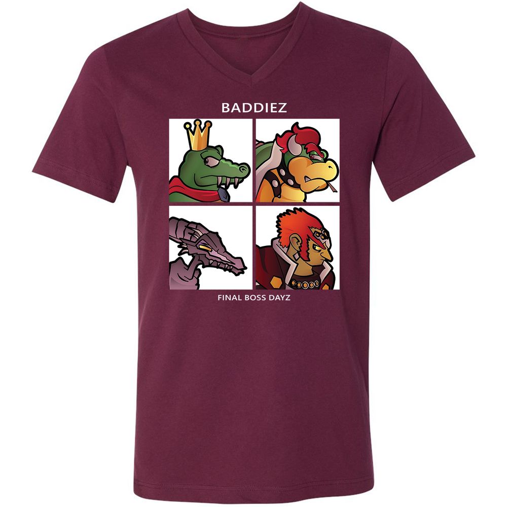 Unisex V-Neck T-Shirt - CYHCPR1G - Maroon - 6