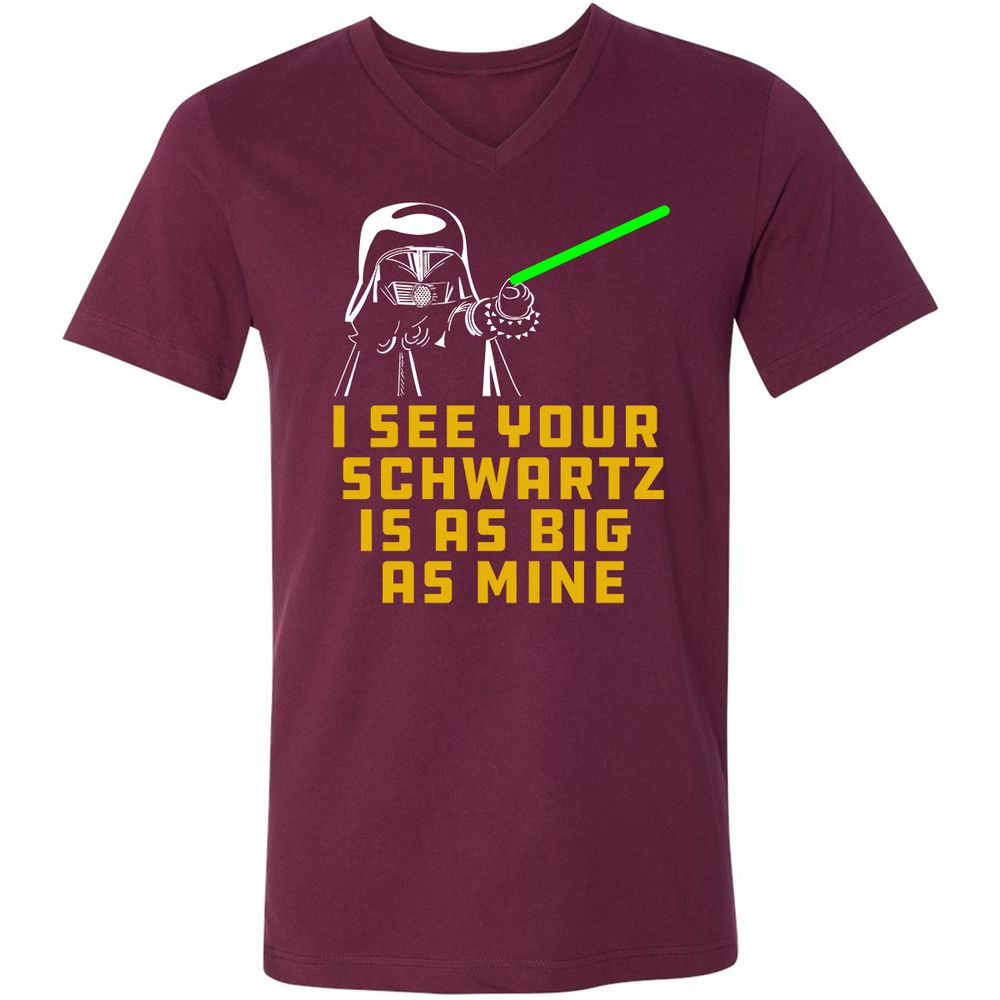 Unisex V-Neck T-Shirt - 6BL9WKRJ - Maroon - 6