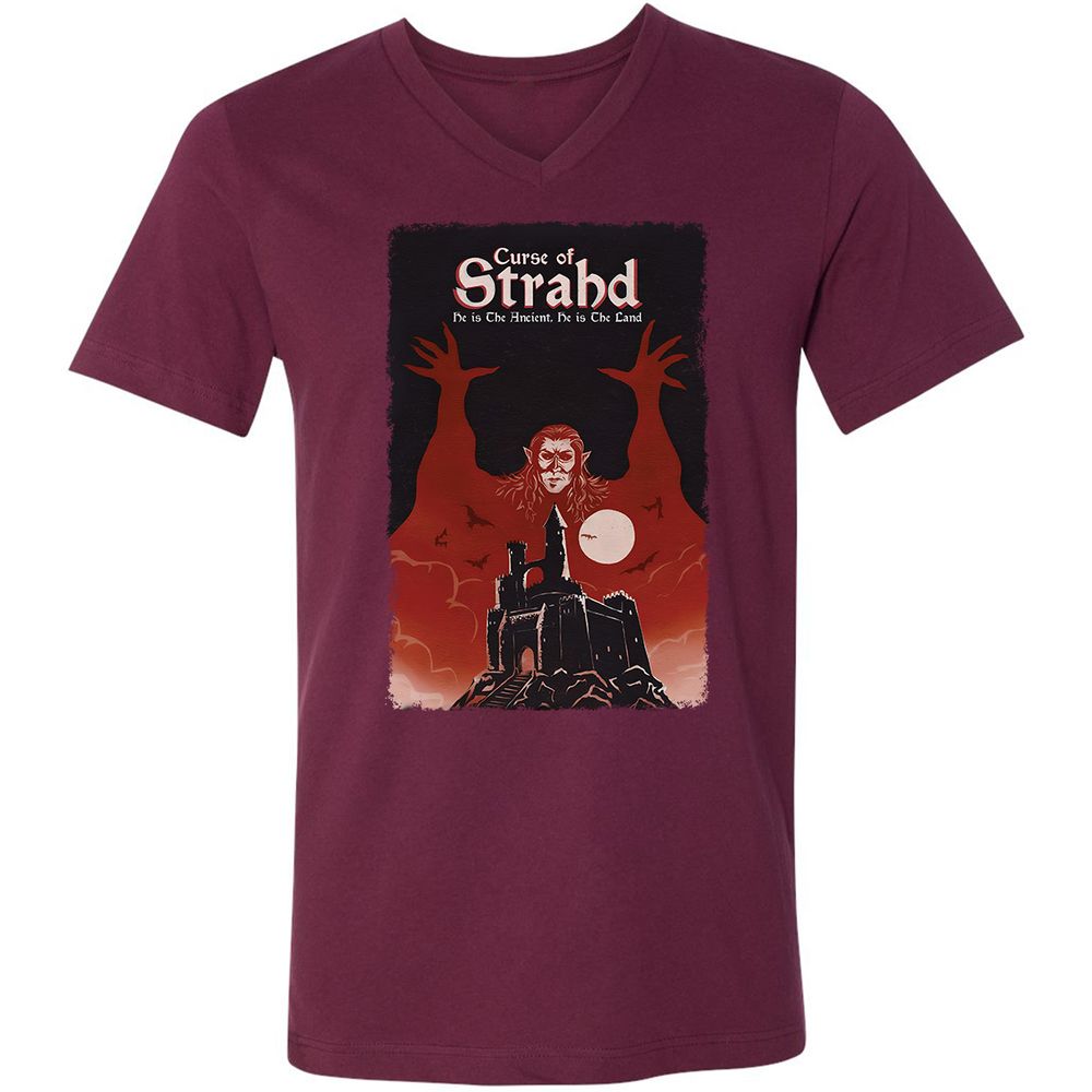 Unisex V-Neck T-Shirt - PKGGG4KS - Maroon - 6