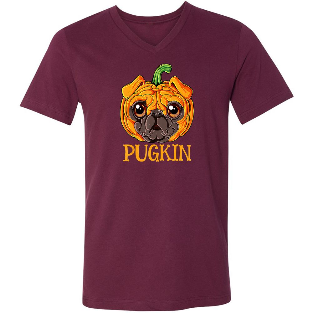 Unisex V-Neck T-Shirt - WGJYJFRY - Maroon - 6