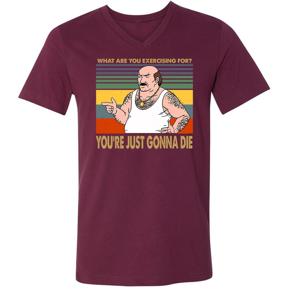 Unisex V-Neck T-Shirt - BW6S6RE3 - Maroon - 6