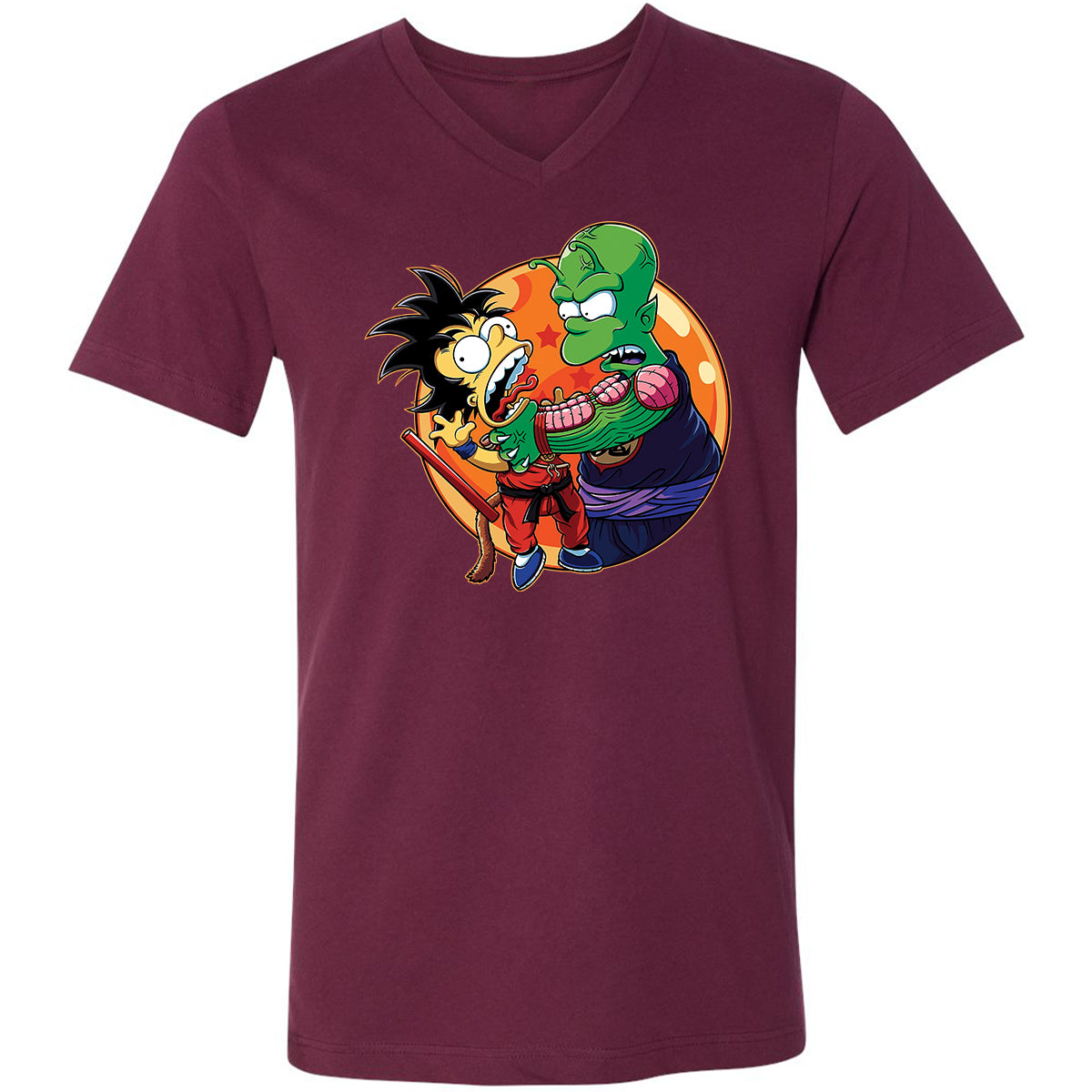 Unisex V-Neck T-Shirt - XSDDKHK3 - Maroon - 6