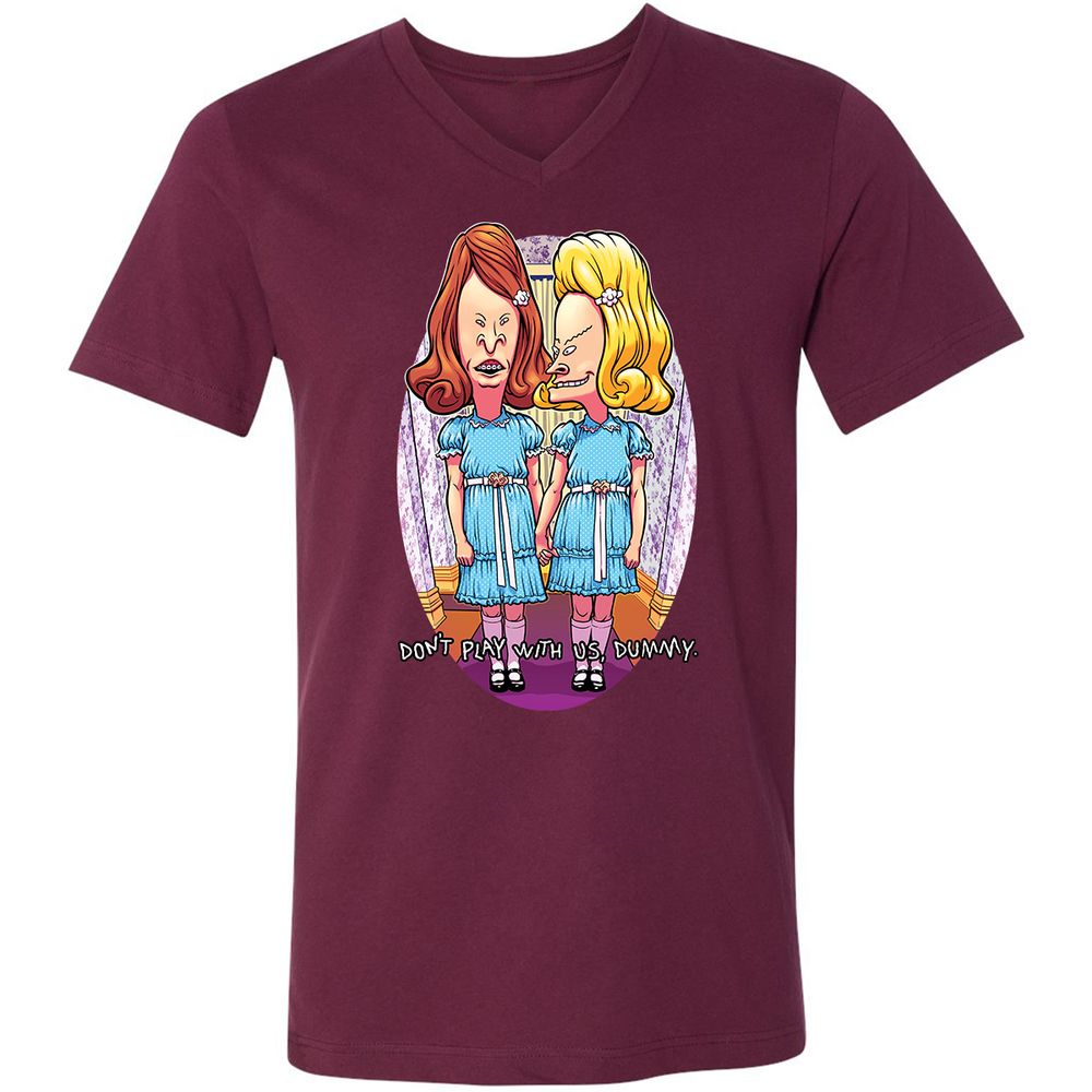 Unisex V-Neck T-Shirt - NZDT194K - Maroon - 6