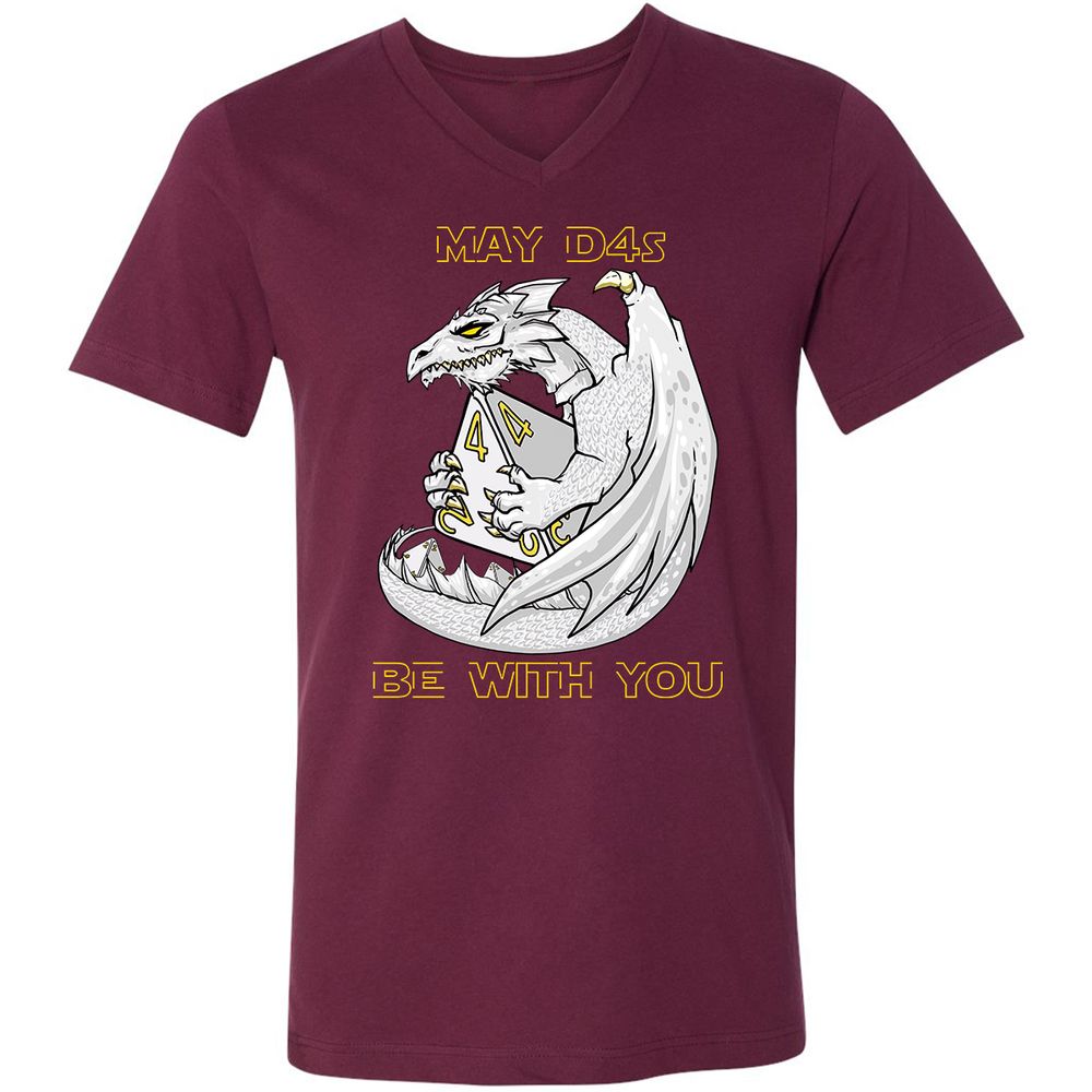 Unisex V-Neck T-Shirt - 7BRAARNN - Maroon - 6