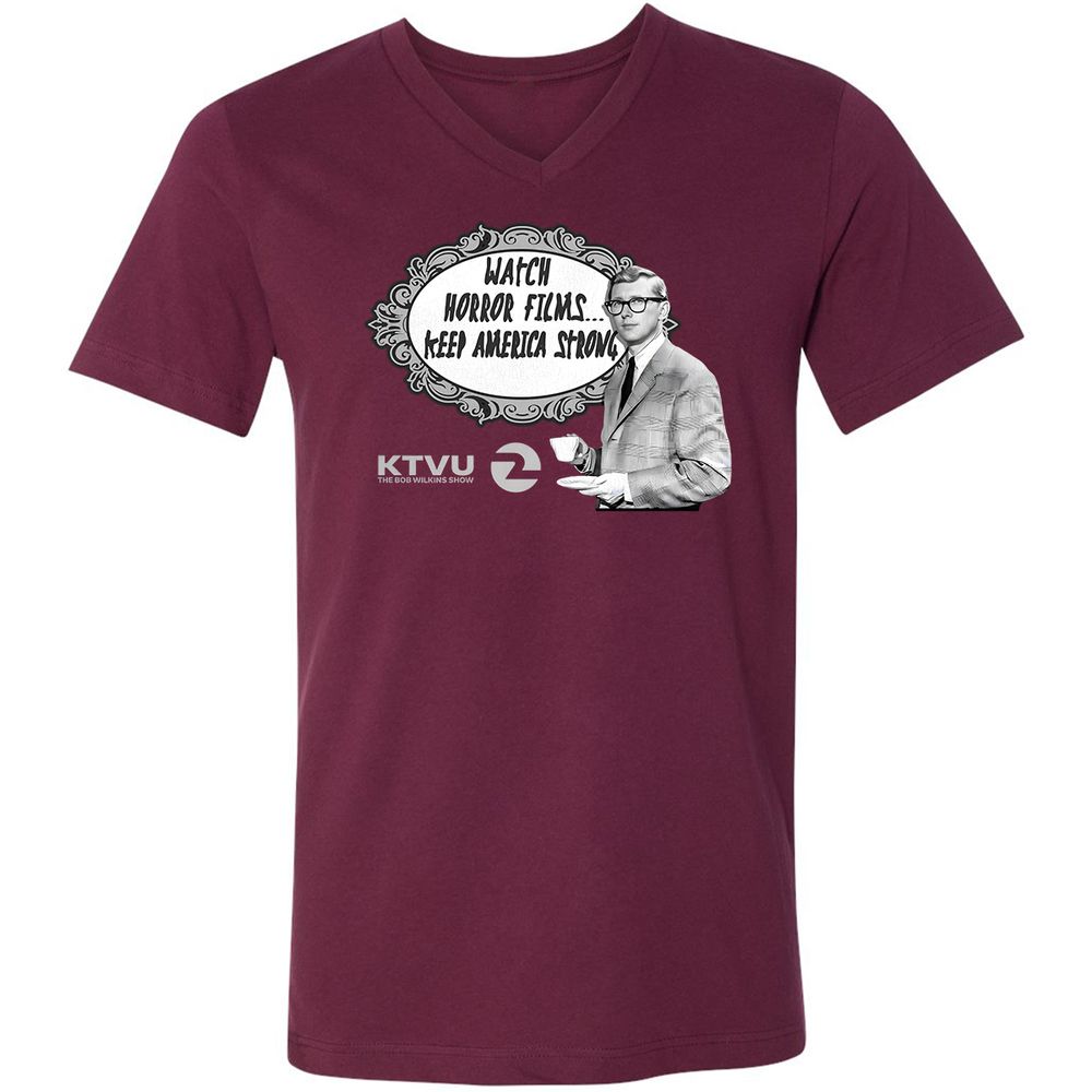 Unisex V-Neck T-Shirt - E4B4G1ST - Maroon - 6