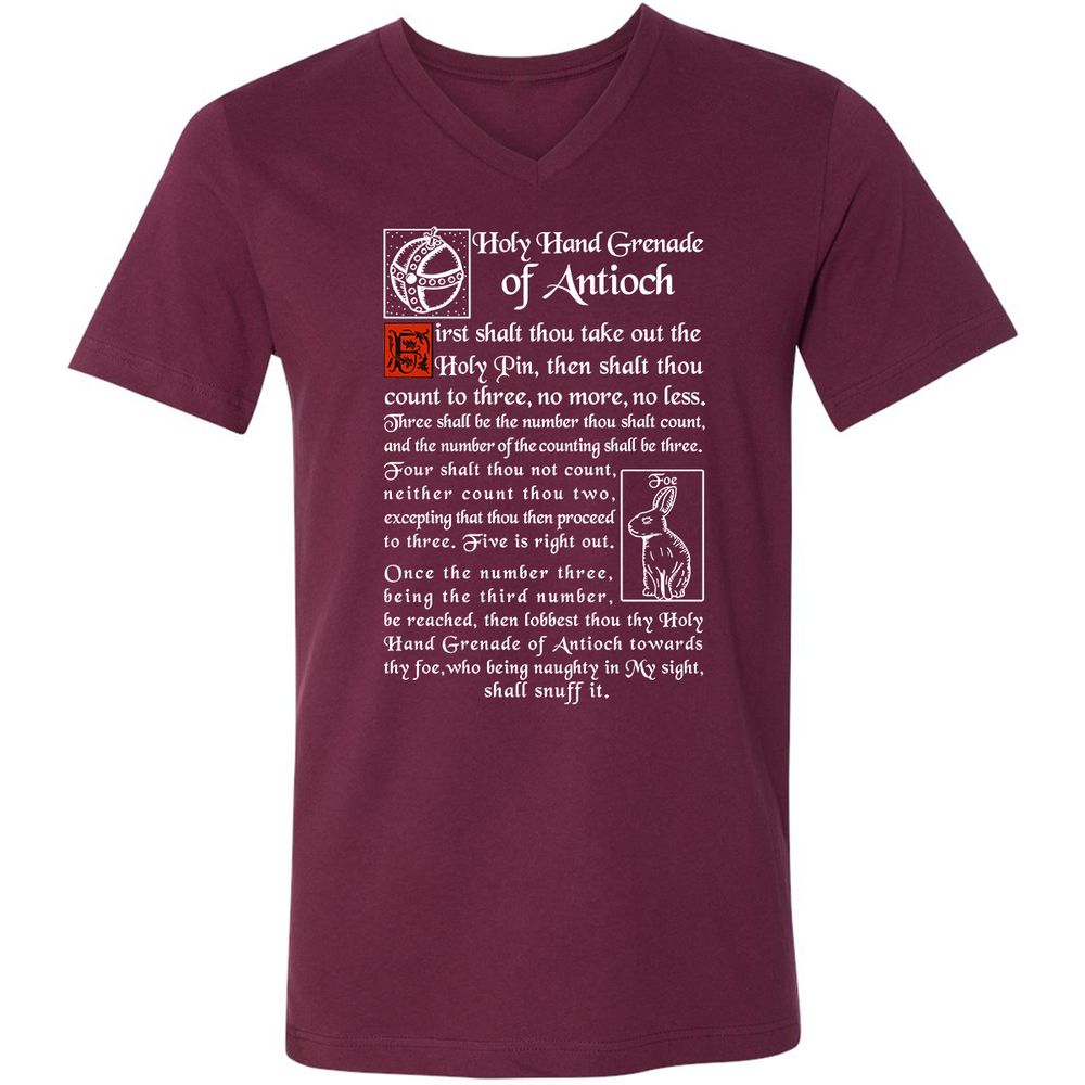 Unisex V-Neck T-Shirt - 4DWX49NV - Maroon - 6