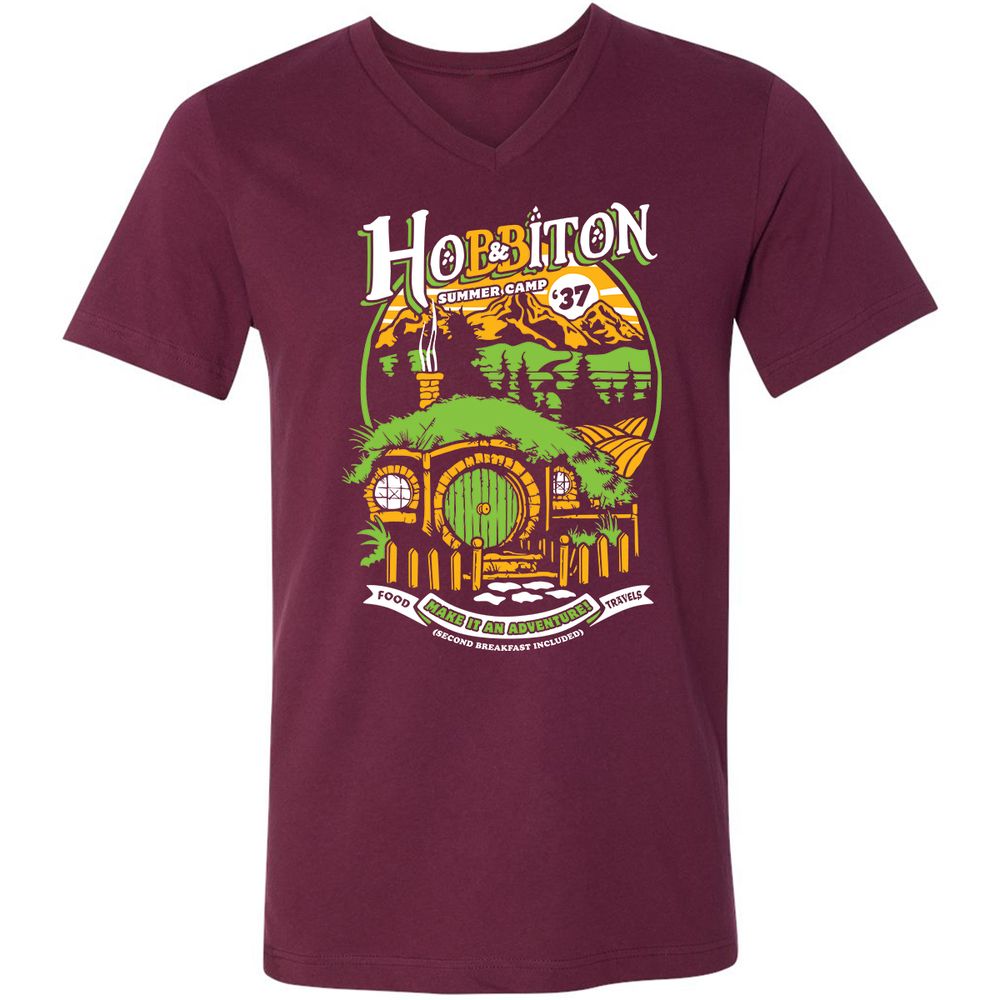 Unisex V-Neck T-Shirt - F7FURN7Q - Maroon - 6
