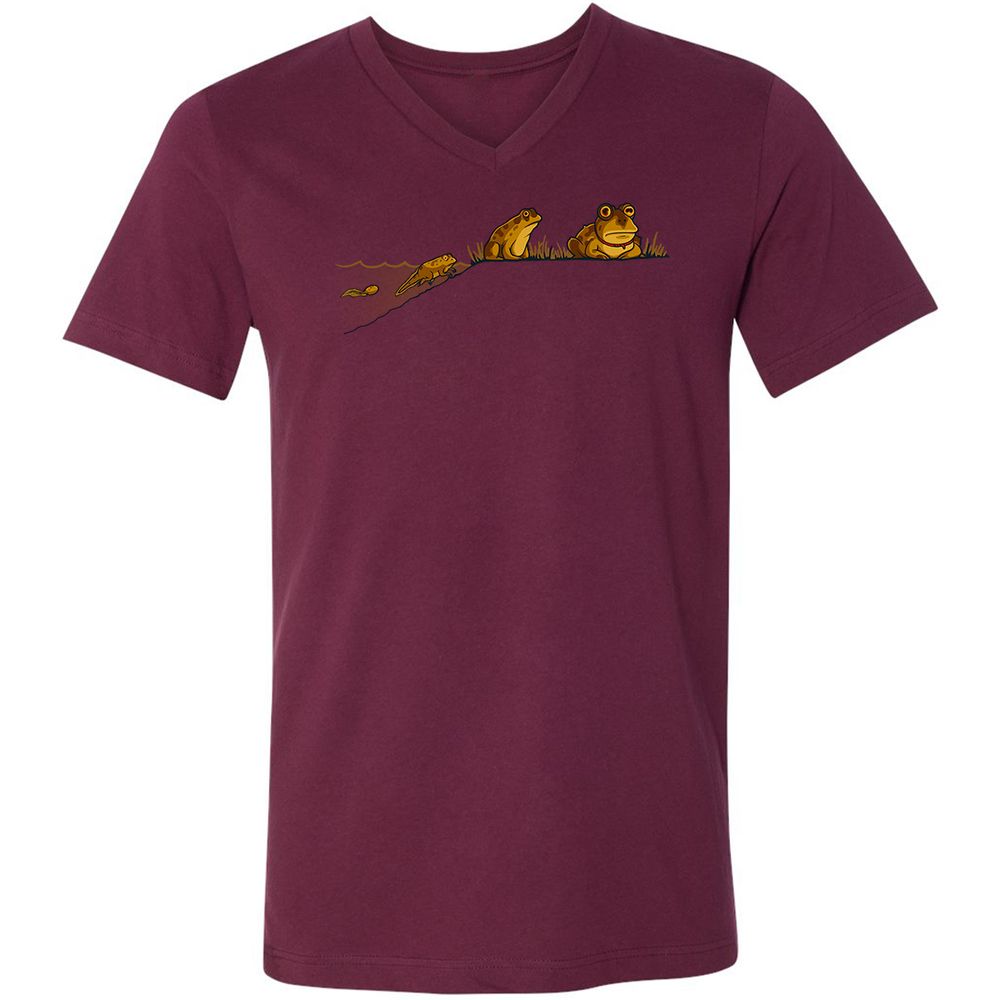 Unisex V-Neck T-Shirt - 6VR2DHA6 - Maroon - 6