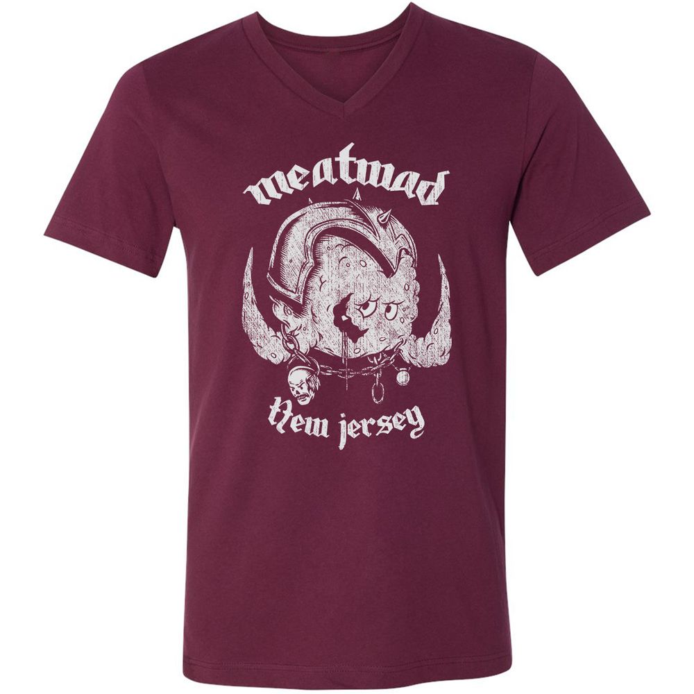 Unisex V-Neck T-Shirt - 8HRTE1TP - Maroon - 6