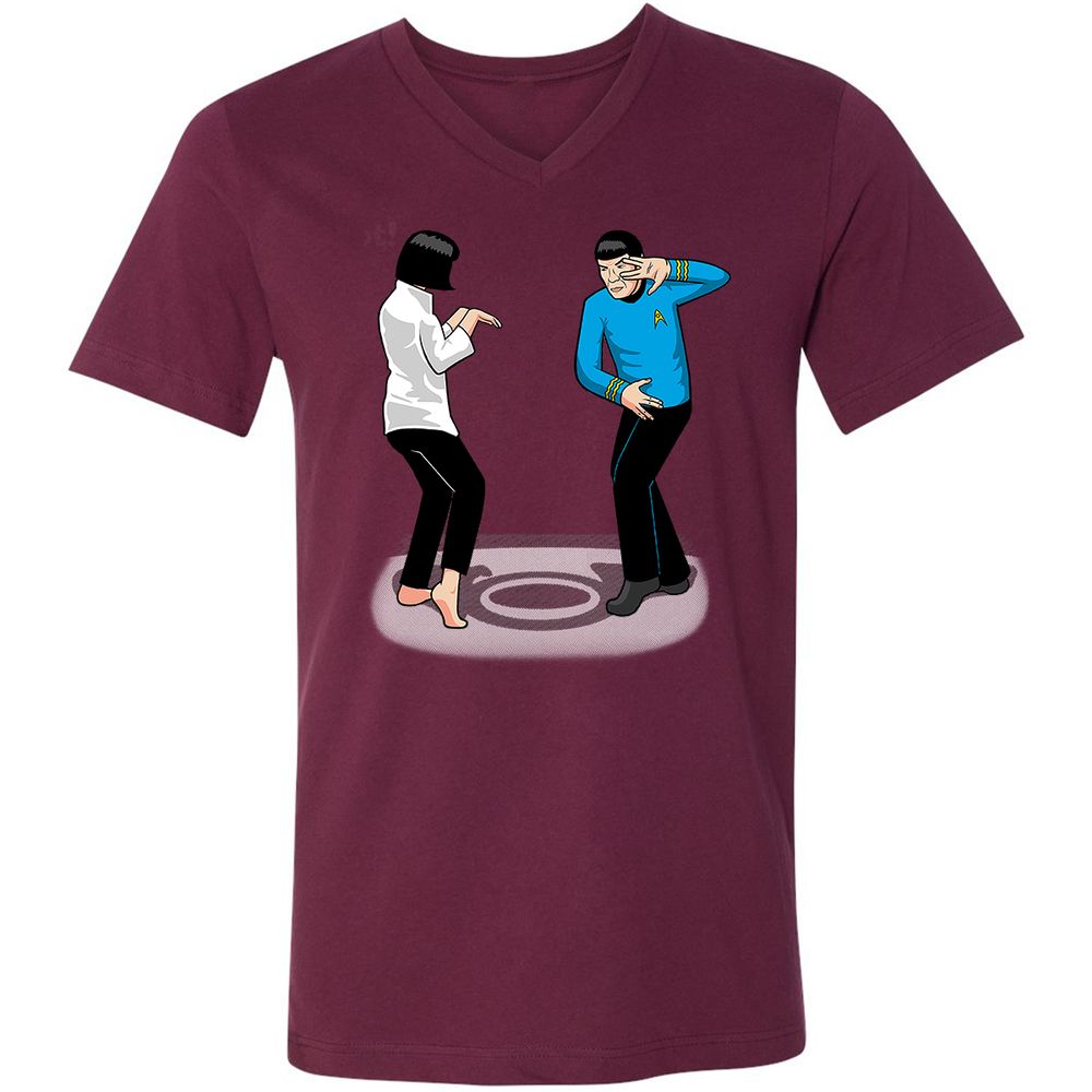 Unisex V-Neck T-Shirt - ANG83PSS - Maroon - 6