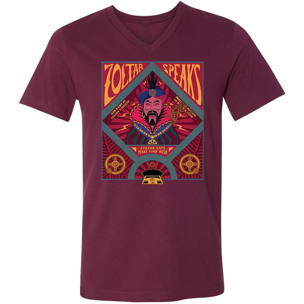 Unisex V-Neck T-Shirt - 6ZF713BD - Maroon - 6