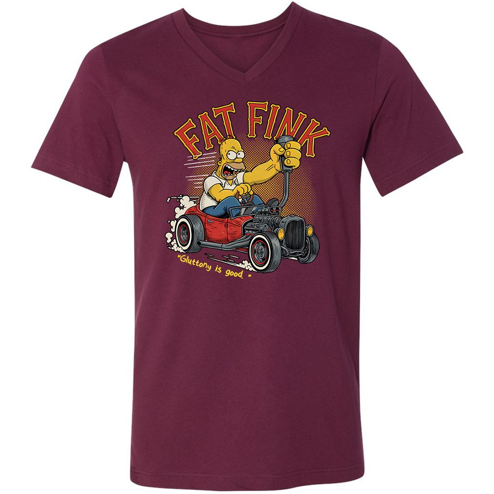 Unisex V-Neck T-Shirt - 6KG9UAWK - Maroon - 6