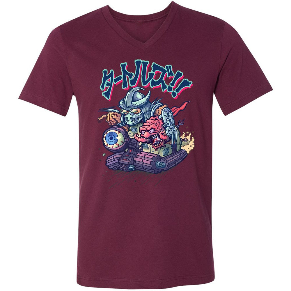 Unisex V-Neck T-Shirt - FQ3Z5D7W - Maroon - 6