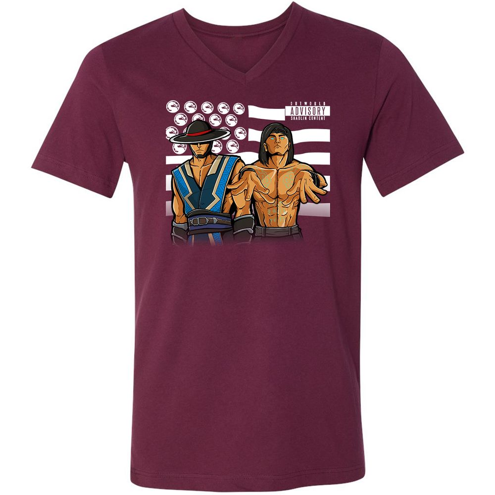 Unisex V-Neck T-Shirt - HZHQRXWW - Maroon - 6