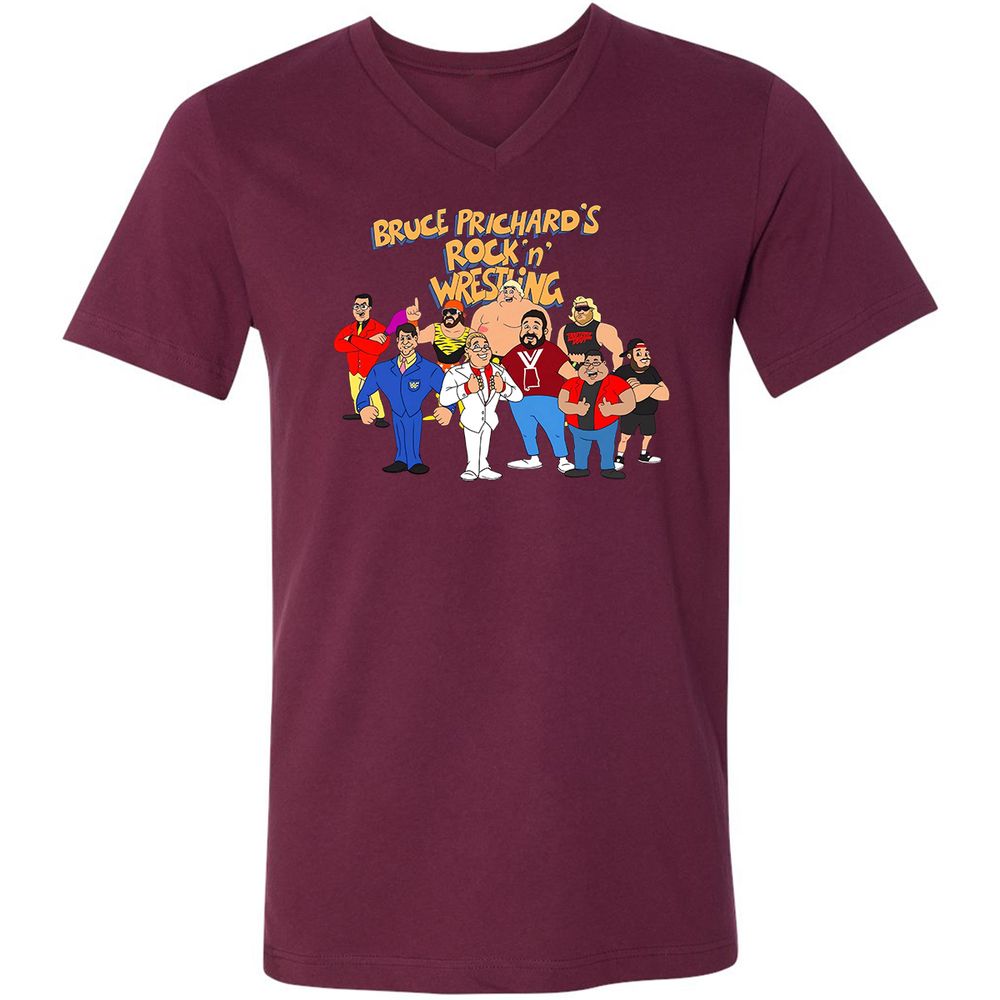 Unisex V-Neck T-Shirt - 6PDSJVES - Maroon - 6