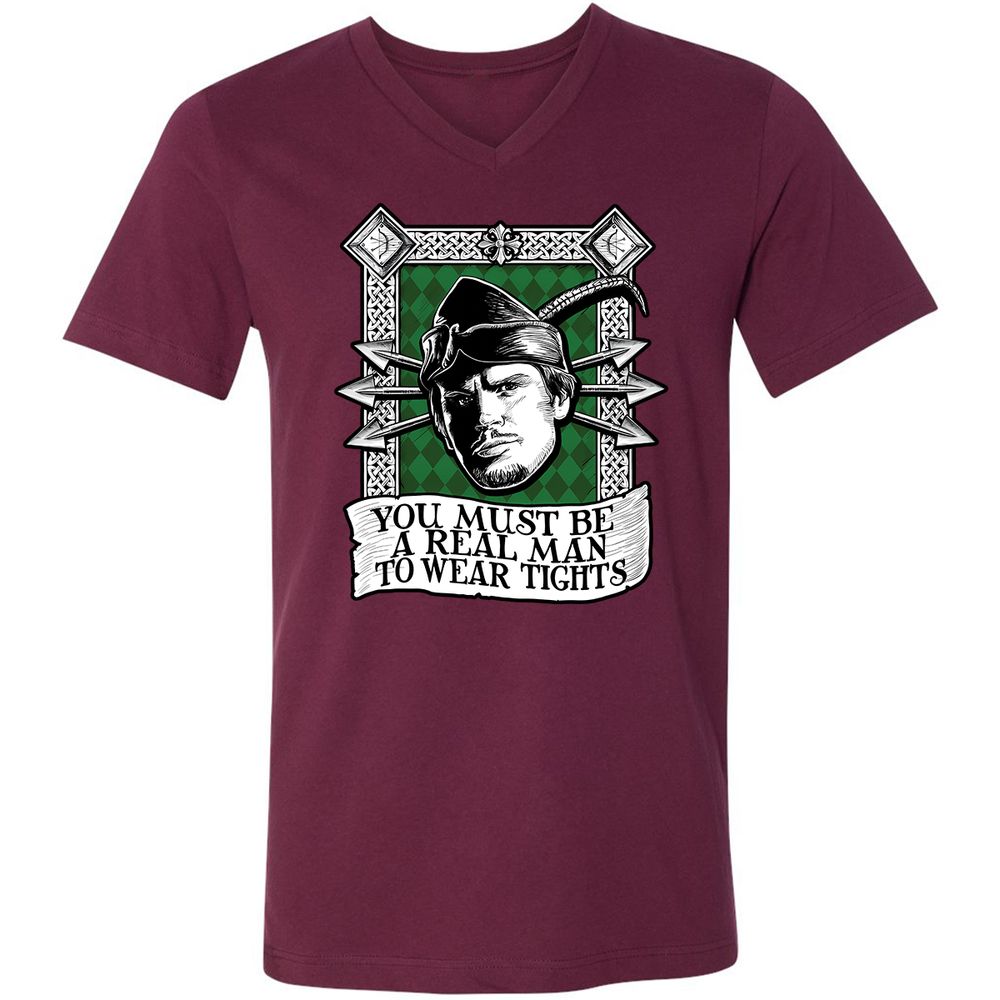 Unisex V-Neck T-Shirt - P5RFAG94 - Maroon - 6