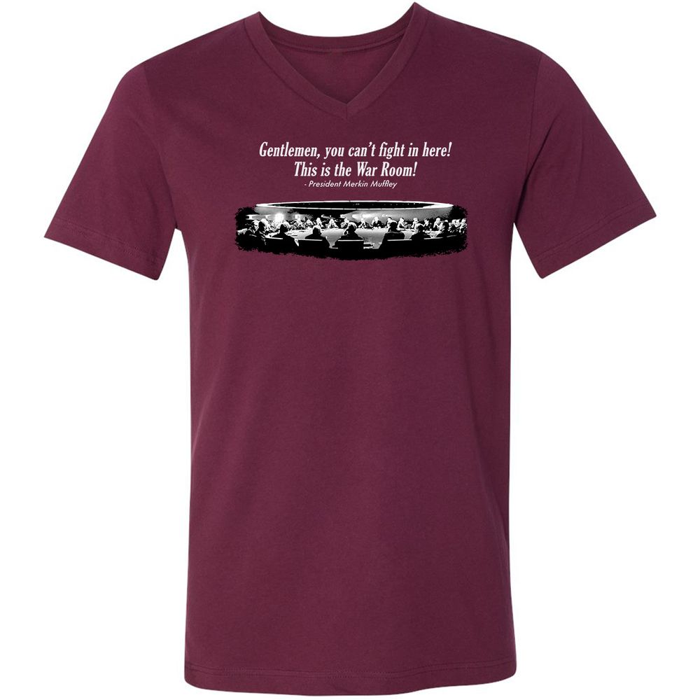 Unisex V-Neck T-Shirt - Y44U5G3Q - Maroon - 6