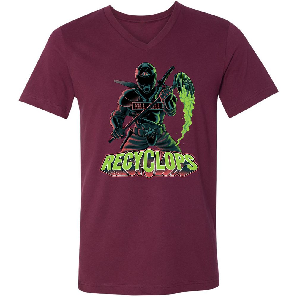 Unisex V-Neck T-Shirt - C4V321YL - Maroon - 6