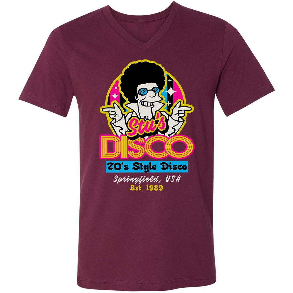 Unisex V-Neck T-Shirt - 7QZ6GXXU - Maroon - 6