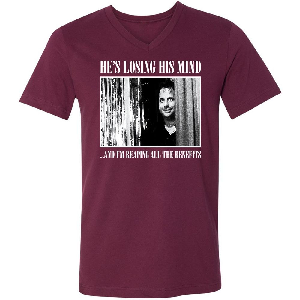 Unisex V-Neck T-Shirt - 81CM54RA - Maroon - 6