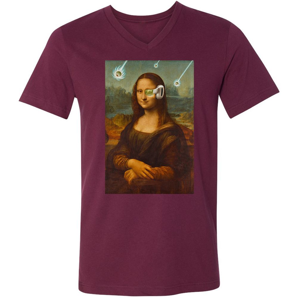 Unisex V-Neck T-Shirt - 8N4M8MJP - Maroon - 6