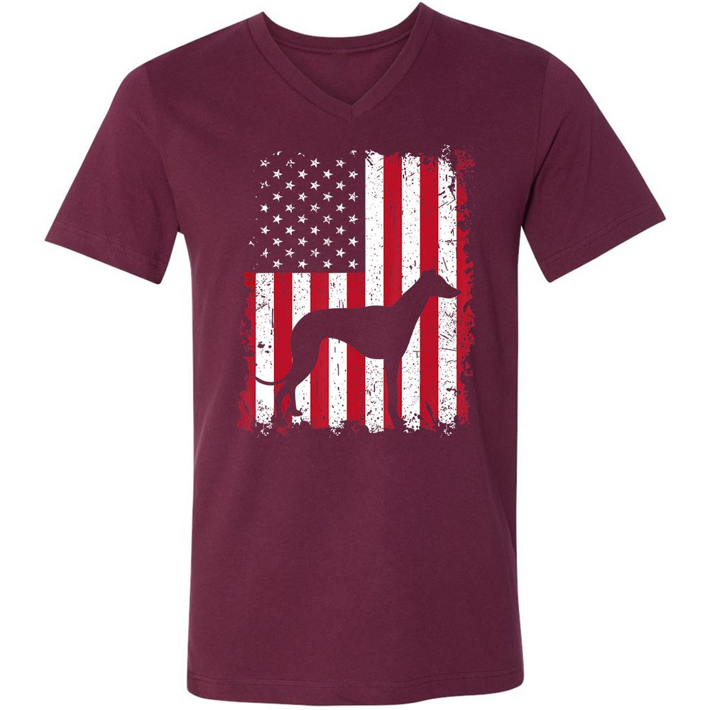 Unisex V-Neck T-Shirt - 1UV9HNRV - Maroon - 6
