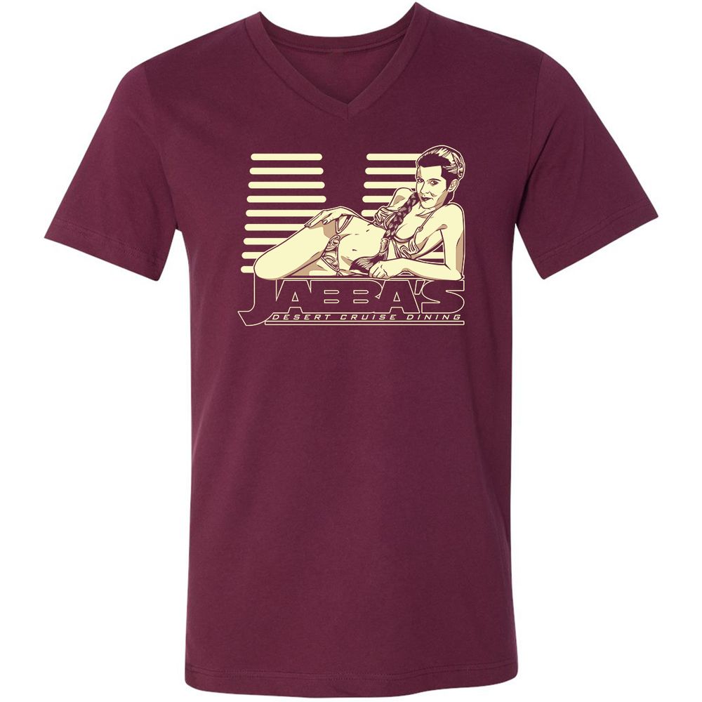 Unisex V-Neck T-Shirt - 9NFWGVYD - Maroon - 6