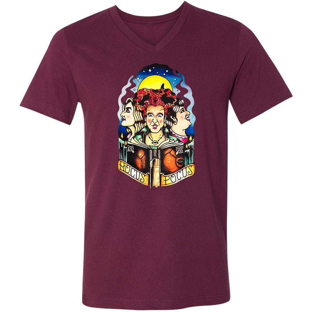 Unisex V-Neck T-Shirt - 5623WGXW - Maroon - 6