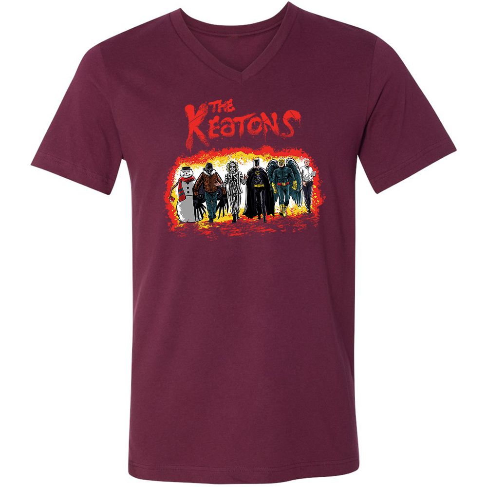 Unisex V-Neck T-Shirt - HPH87CCH - Maroon - 6