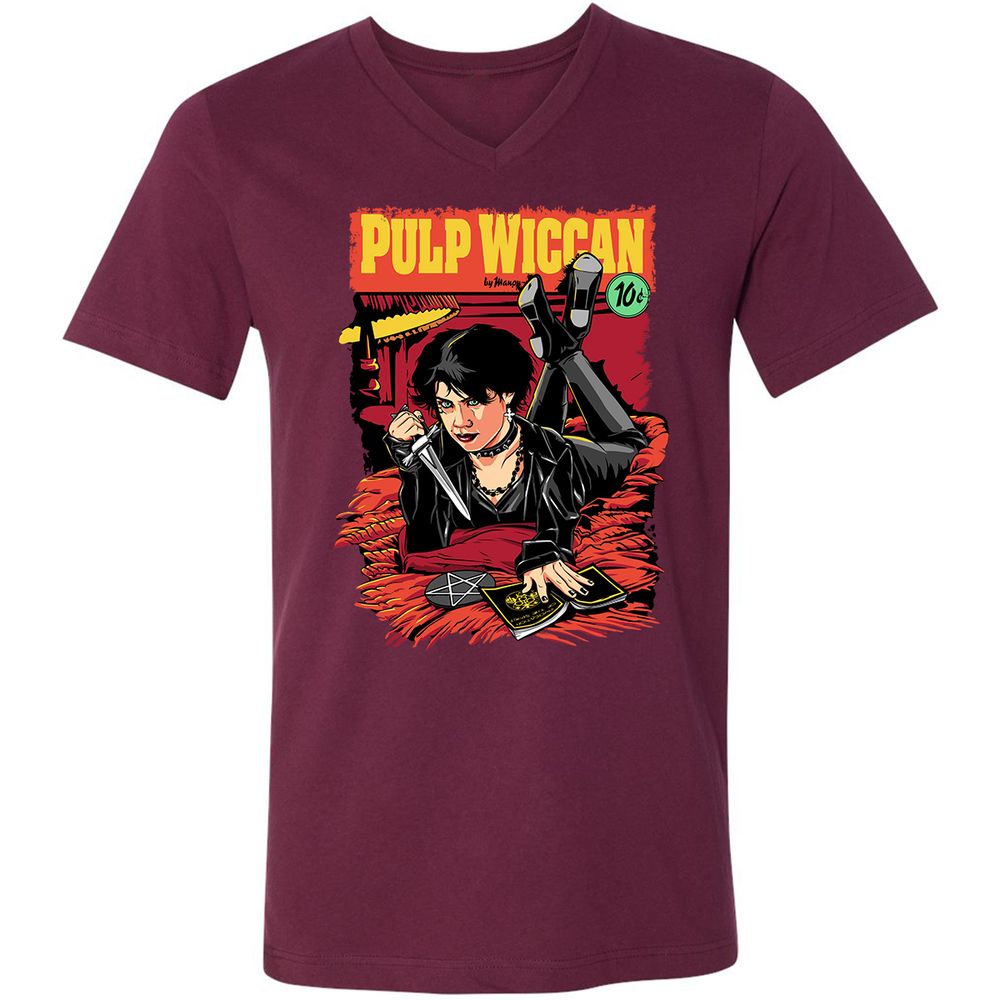 Unisex V-Neck T-Shirt - VD9F4Y1Z - Maroon - 6
